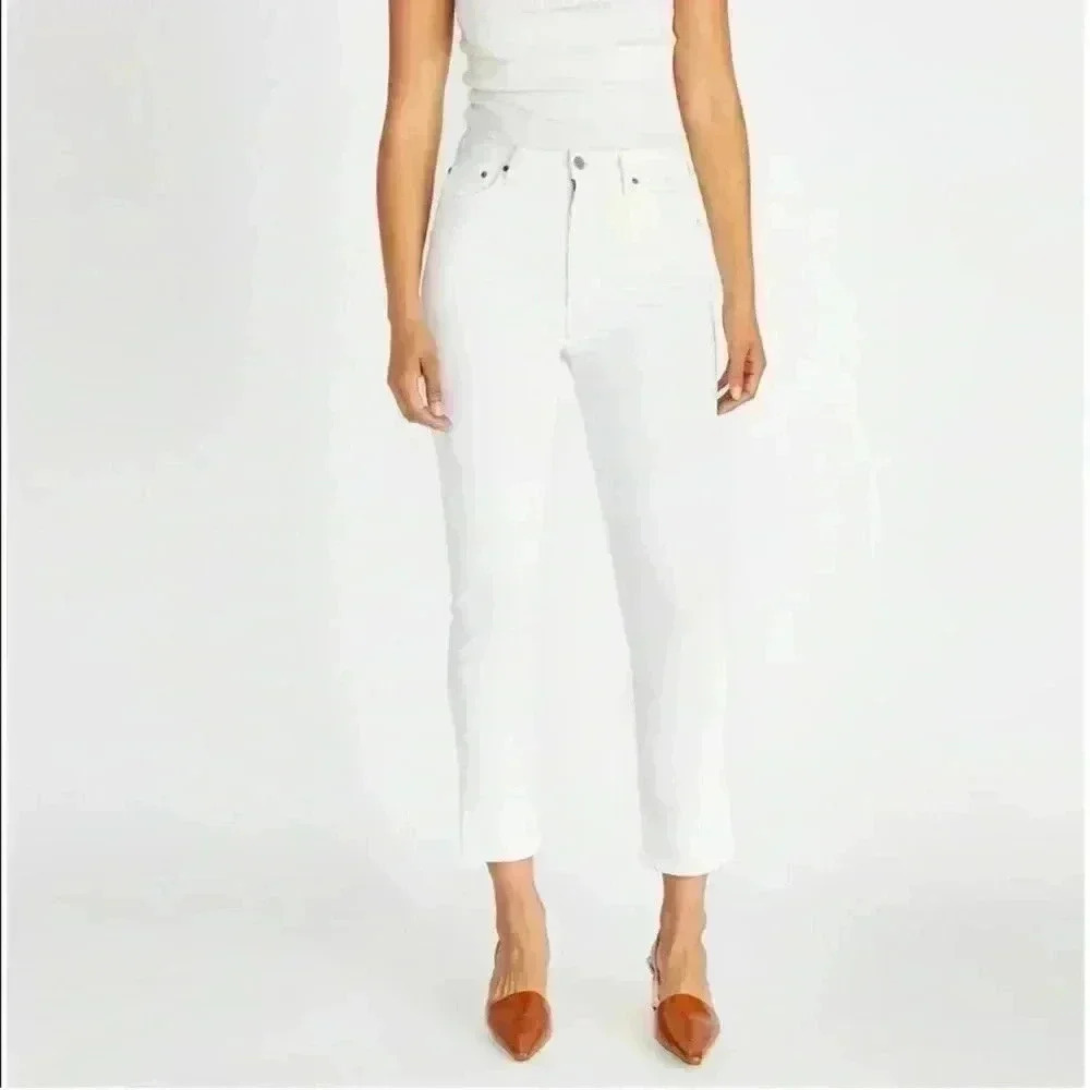 Etica White High Waisted Skinny Ankle Jeans Sz 25